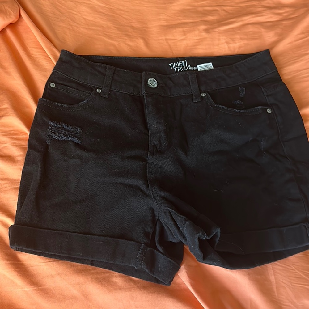 Black jean shorts